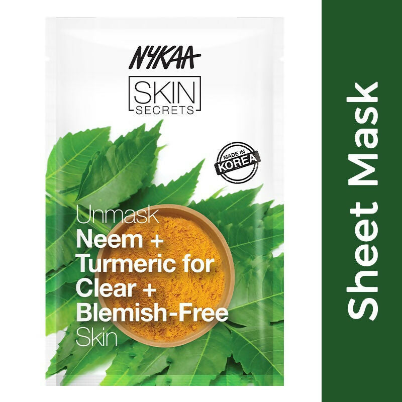 Nykaa Skin Secrets Indian Rituals Neem + Turmeric Sheet Mask For Clear & Blemish - Free Skin - Distacart