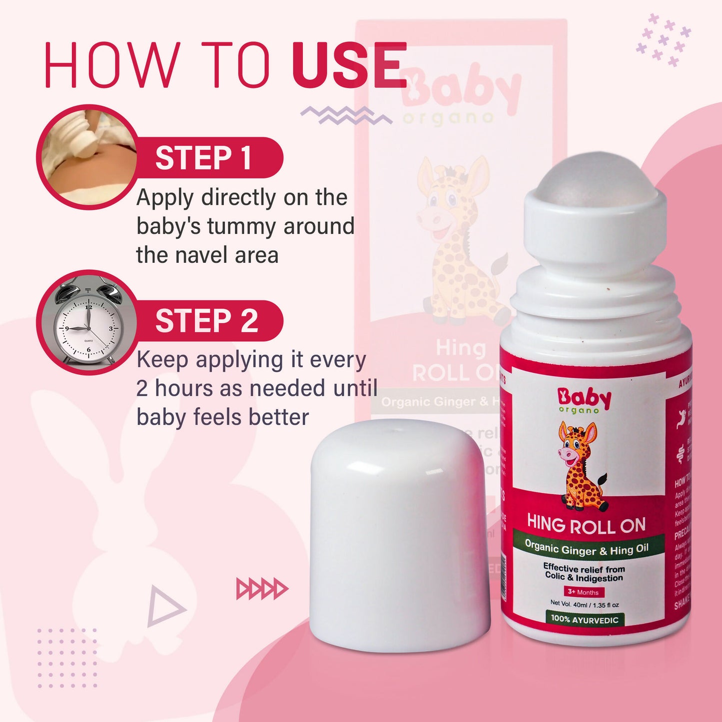 Babyorgano Hing Roll On and Natural Cold Relief Roll On Combo - Distacart