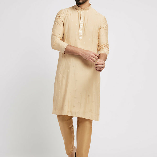 Ethnic India Beige Men's Kurta Ethnic Motifs - Distacart