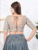 Thumbnail for Joban Fashion Grey Jacquard Elbow Sleeveless Back Open Blouse