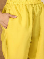 Thumbnail for Joban Fashion Women Yellow Roman Silk Embroidered Stitched Kurta Set - Distacart