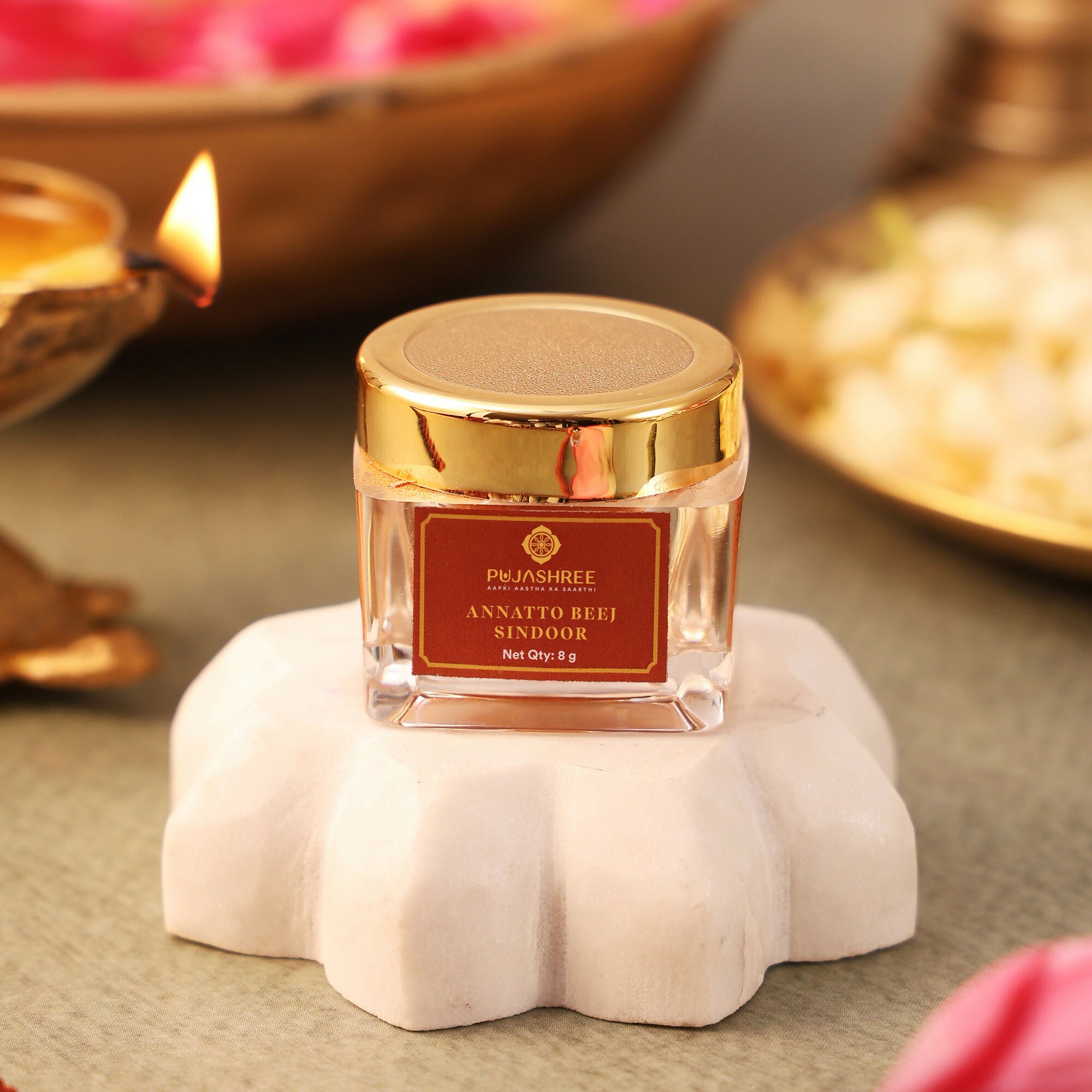 Pujashree Annatto Beez Sindoor – Traditional Sacred Sindoor for Puja & Religious Rituals - Dista