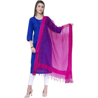 Thumbnail for A R SILK Rani Color Chandna Orgenza cotton Dupattas and Chunnis