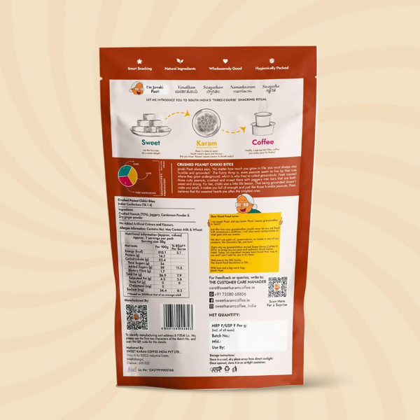 Sweet Karam Coffee Crushed Peanut Chikki Bites (Zero White Sugar) - Distacart