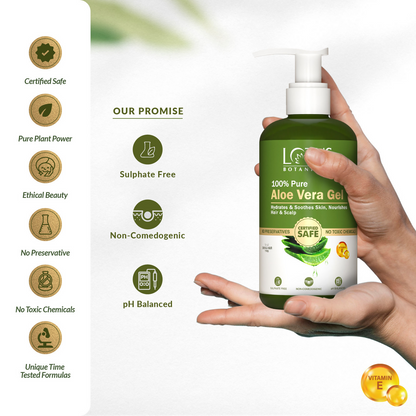 Lotus Botanicals 100% Pure Aloe Vera Gel With Vitamin E - Distacart