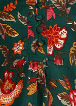 Thumbnail for Aavyora Women's Green Floral Printed Flared Tunic