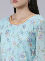 Thumbnail for Souchii Blue Floral Chiffon Maxi Dress For Women – Souchii