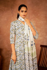 Thumbnail for Joban Fashion Blue Hand Block Printed Cotton Suit Set - Distacart
