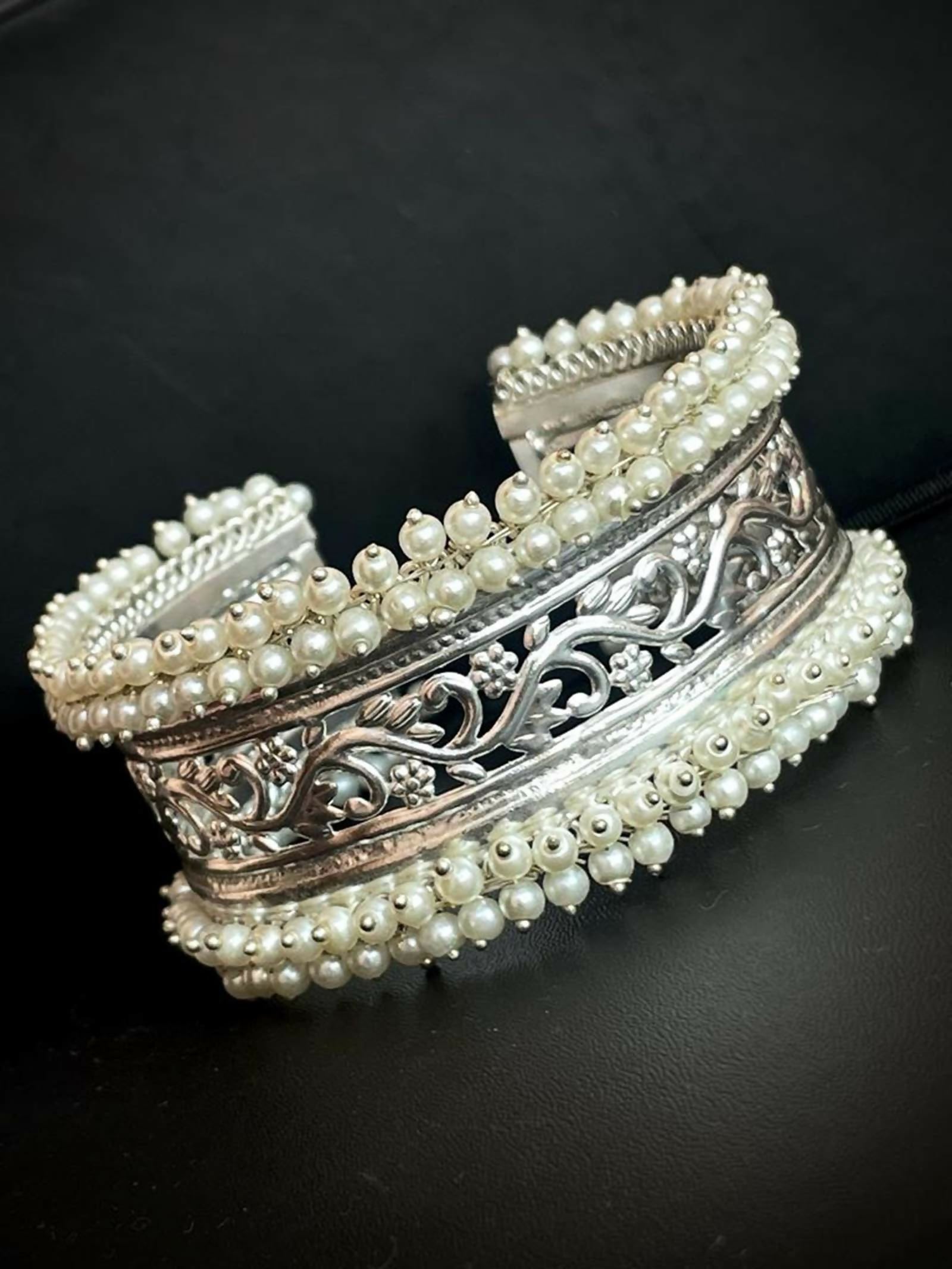 Joban Fashion White Brass White Silver Replica Adjustable Kada