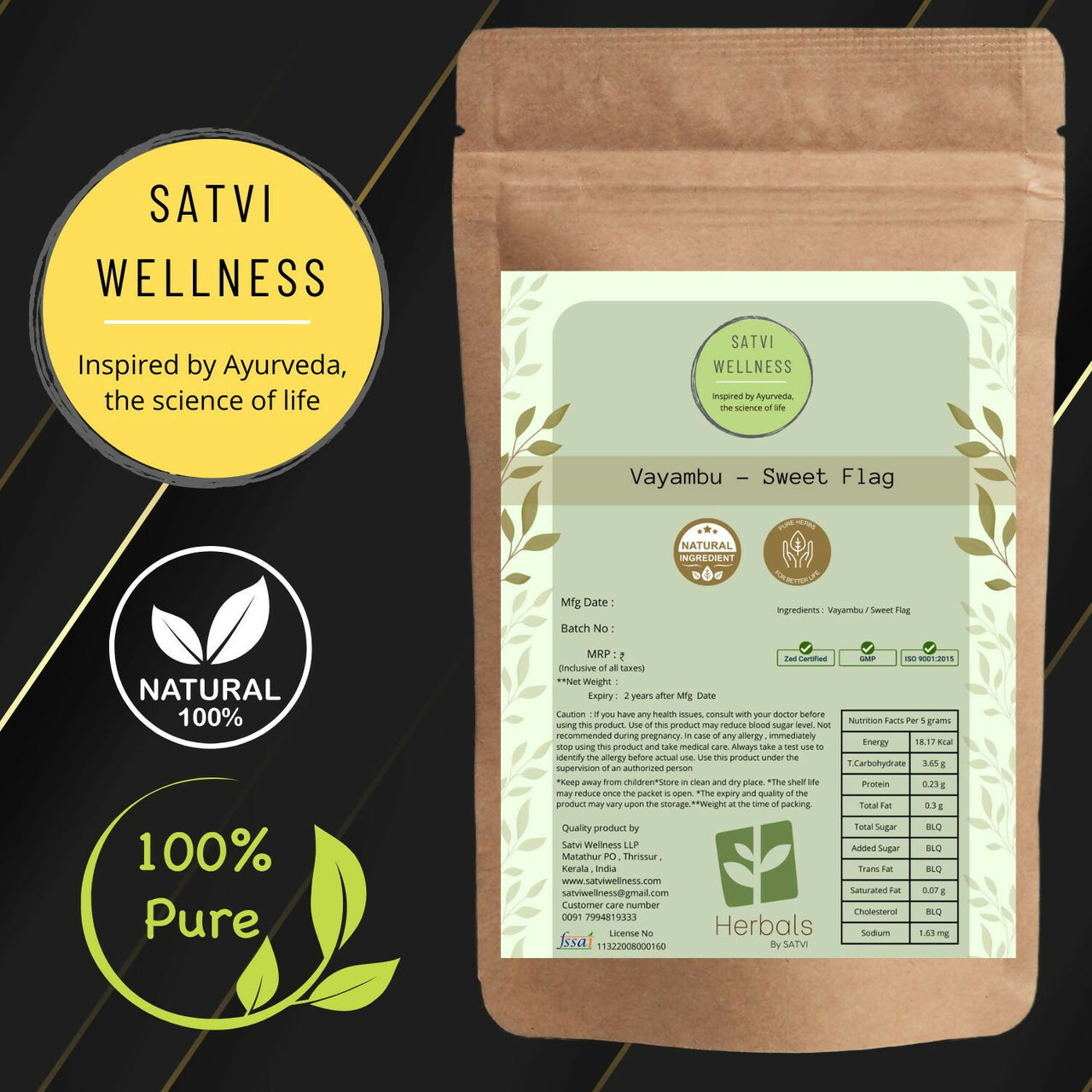 Satvi Wellness Vayambu | Sweet Flag Powder - Distacart