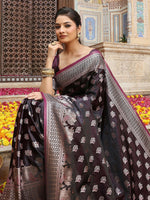 Thumbnail for Astita Wine Silk Saree