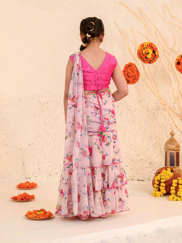 Joban Fashion Girl's Light Pink Color Lehenga Choli