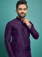 Thumbnail for Ready to Wear Purple Stylish Men's Kurta Pajama by Infinity Export - Distacart