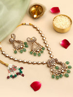 Thumbnail for Ruby Raang Maharani Pendant Necklace And Earrings - Distacart