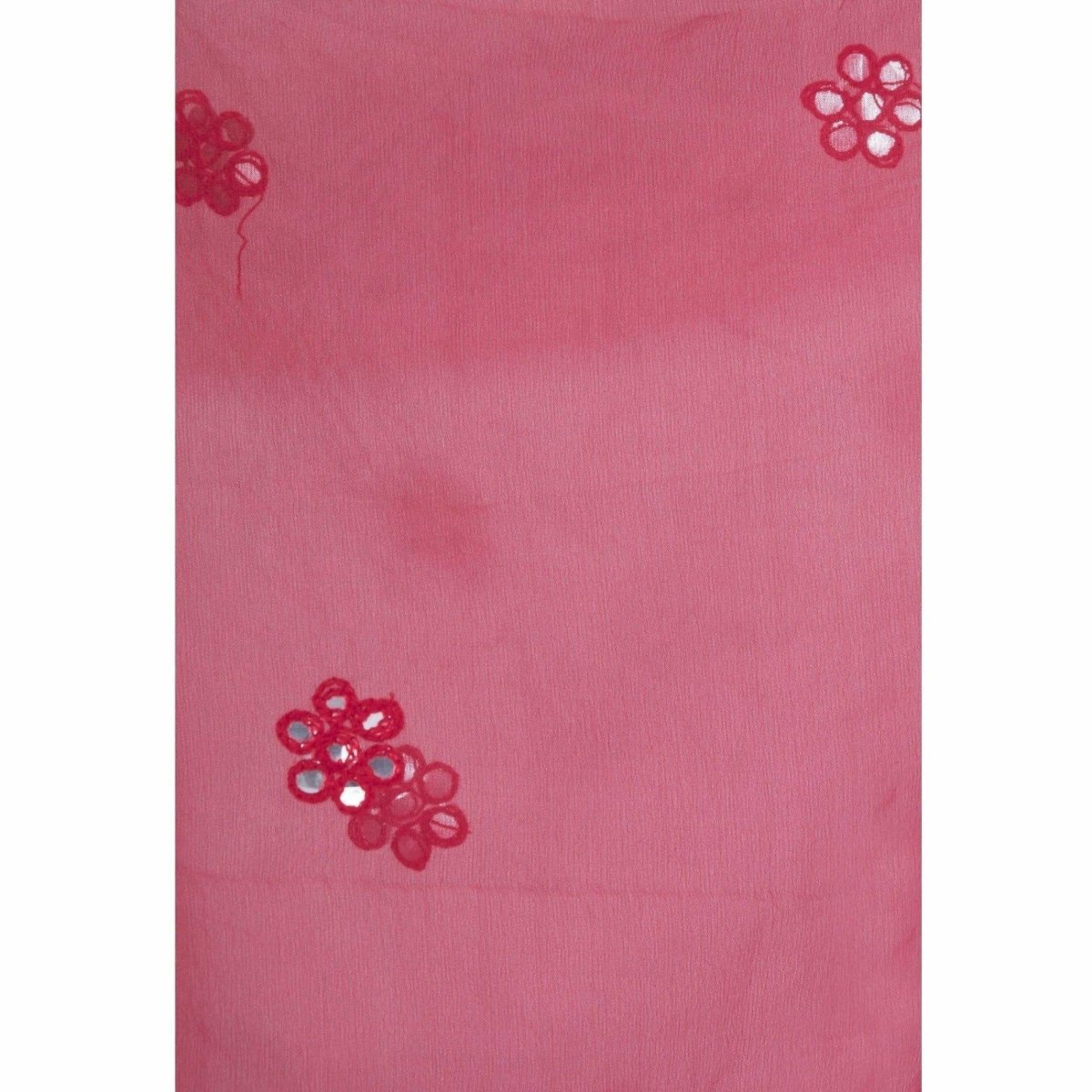 A R Silk Women's Mirror Work Orgenza Cotton Red Dupattas and Chunnis