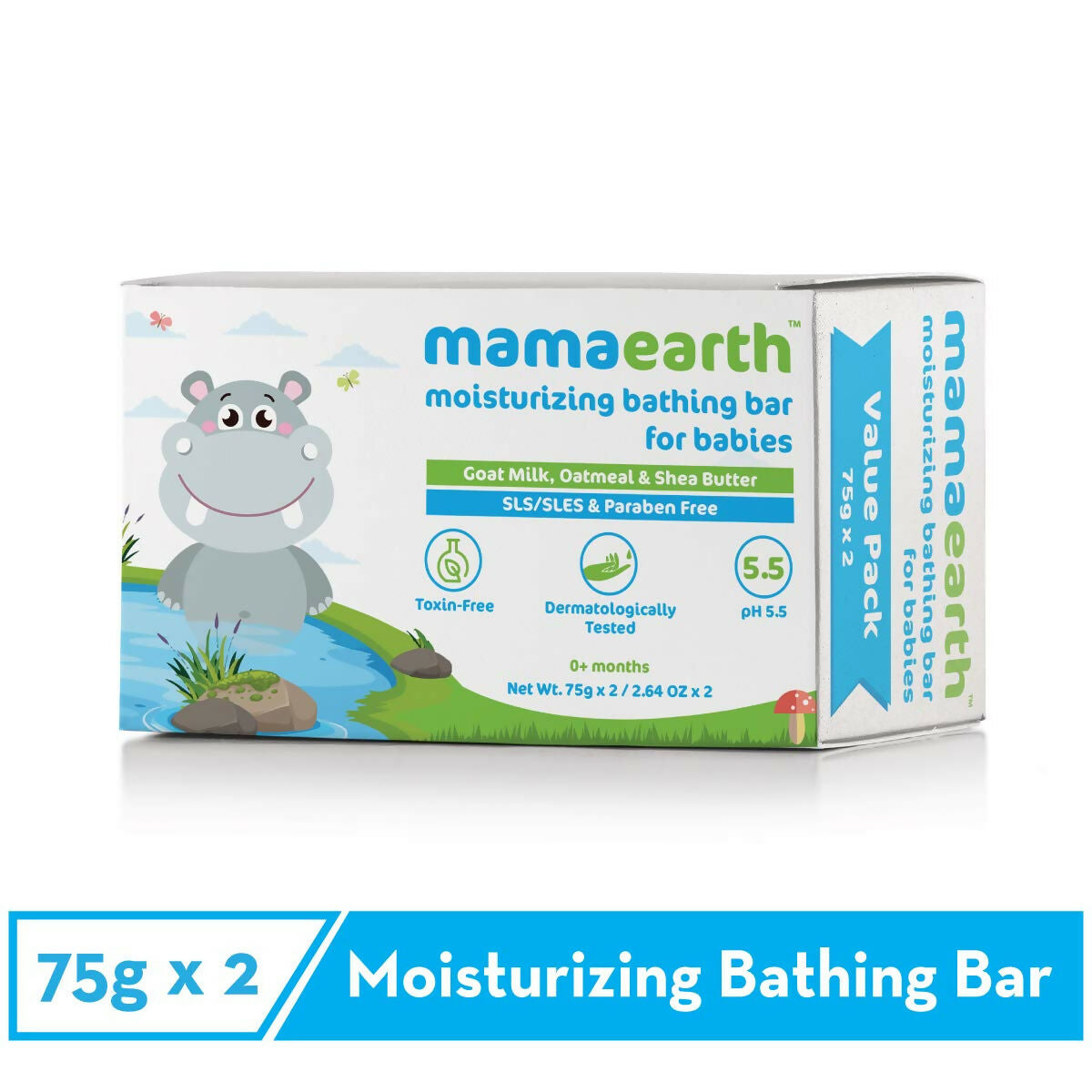 Mamaearth Moisturizing Baby Bathing Soap Bar & Milky Soft Natural Baby Face Cream & Gentle Cleansing Baby Shampoo - Distacart