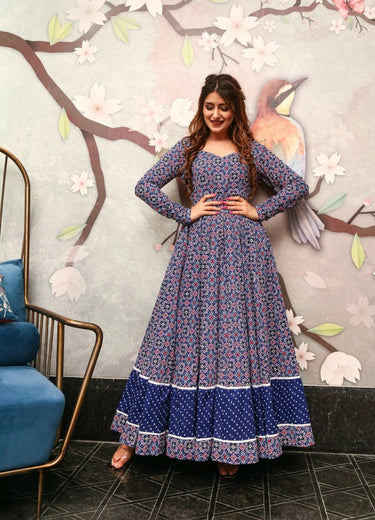 Aastha Fashion Women's Multicolor Cotton Silk Digital Printed Anarkali Dress - Distacart