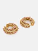 Thumbnail for Ruby Raang Gold Polished Peach Round Kundan Loops