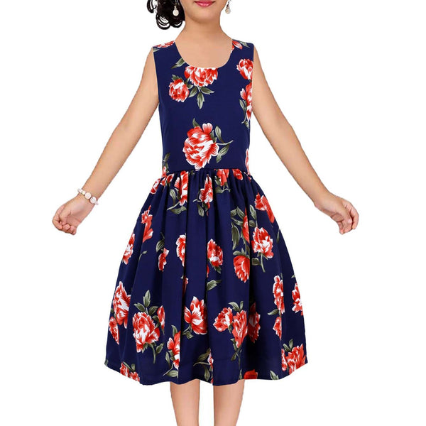 Asmaani Kids Party Wear Stylish Dresses, Perfect for Parties, Functions & Vacations - Navy Blue - Distacart