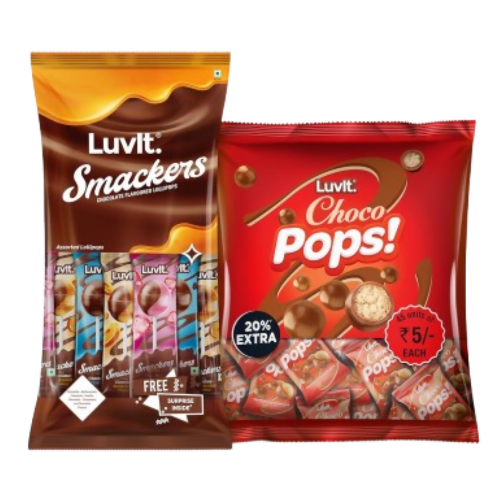 LuvIt. Smackers Chocolate Flavoured Assorted Lollipops & ChocoPops Chocolate - Distacart