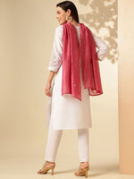 Thumbnail for Anouk Floral Embroidered Yoke Design Notch neck Thread Work Kurta with Trousers & Dupatta