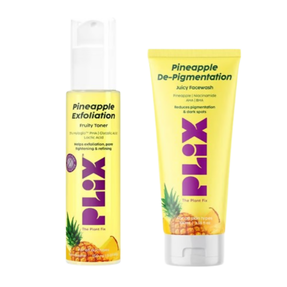 PLIX The Plant Fix Pineapple Depigmentation Regime With Fruity Toner & Cleanser - Distacart