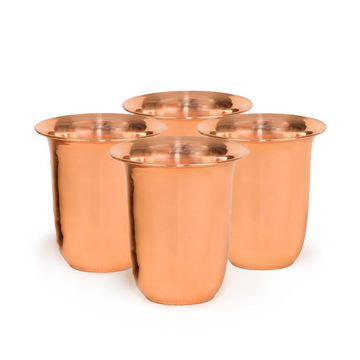 Isha Life Copper Round Shaped Glass Tumbler Drinkware - Dista
