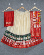 Thumbnail for Preksha Creation Tusser Silk With Patola Print With Foil Print Women Lehenga Choli - Cream - Distacart