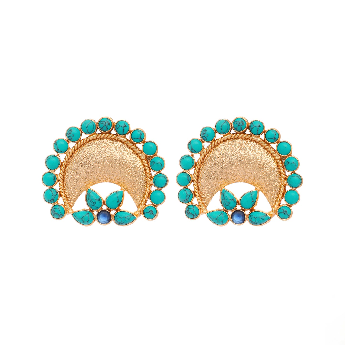 Nuyug Turquoise Crescent Earrings - Distacart