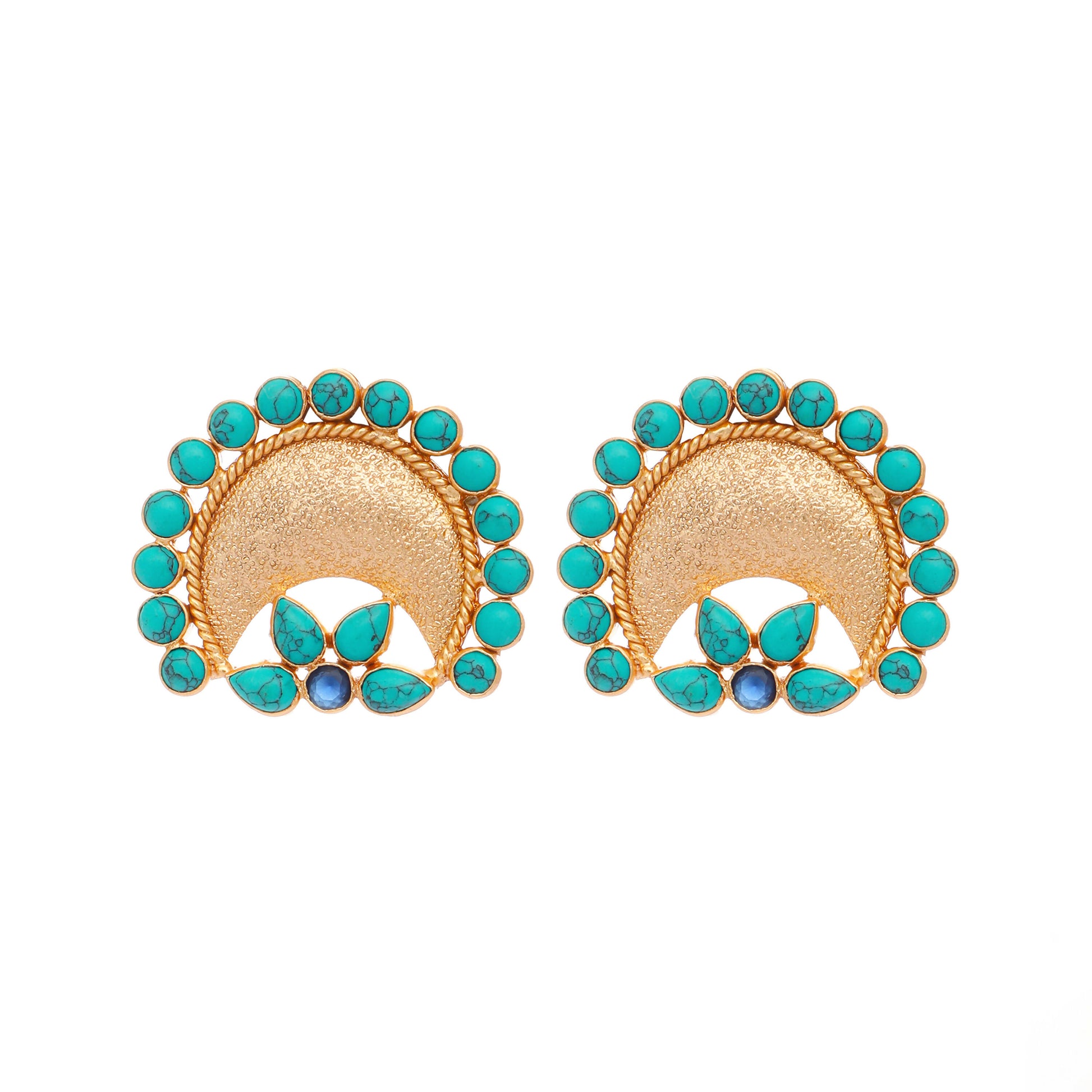 Nuyug Turquoise Crescent Earrings - Distacart
