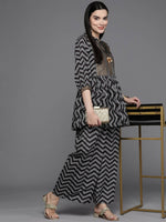 Thumbnail for Ahalyaa Women Printed Ethnic Co-Ords - Black Color - Distacart