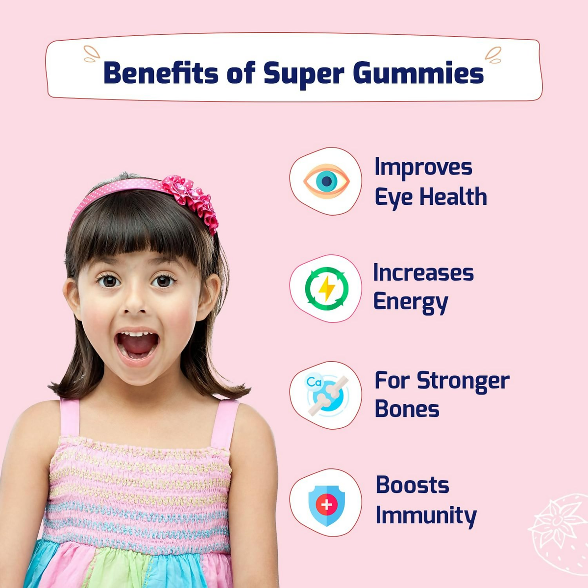 Gritzo Super Gummies Multivitamin (7+y Kids) (Strawberry Flavour) - Distacart