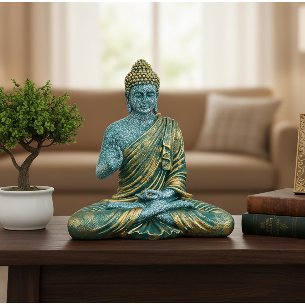 ESPLANADE Resin Meditating Buddha Showpiece - Dista