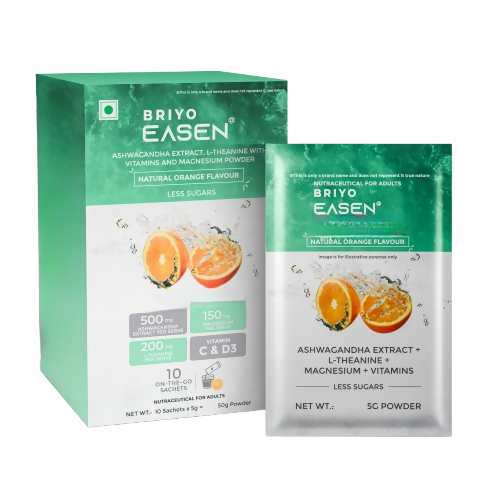 Briyo Easen Ashwagandha 500 mg Sachets - Orange Flavour