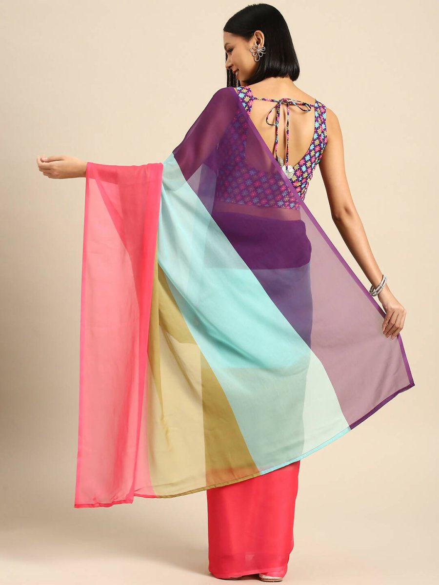Ahalyaa Women's Traditional wear Saree - Blue - Distacart