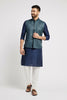 Ethnic India Navy Blue Bundi Men's Jacket Geometric Polyester - Distacart