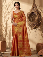Thumbnail for Shree Shyam Fashion Rust Tissue Silk Saree - Distacart