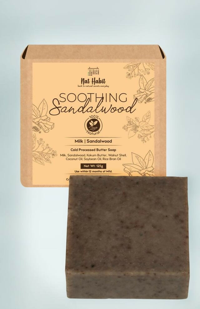 Nat Habit Cold Processed Soothing Sandalwood Soap - Distacart