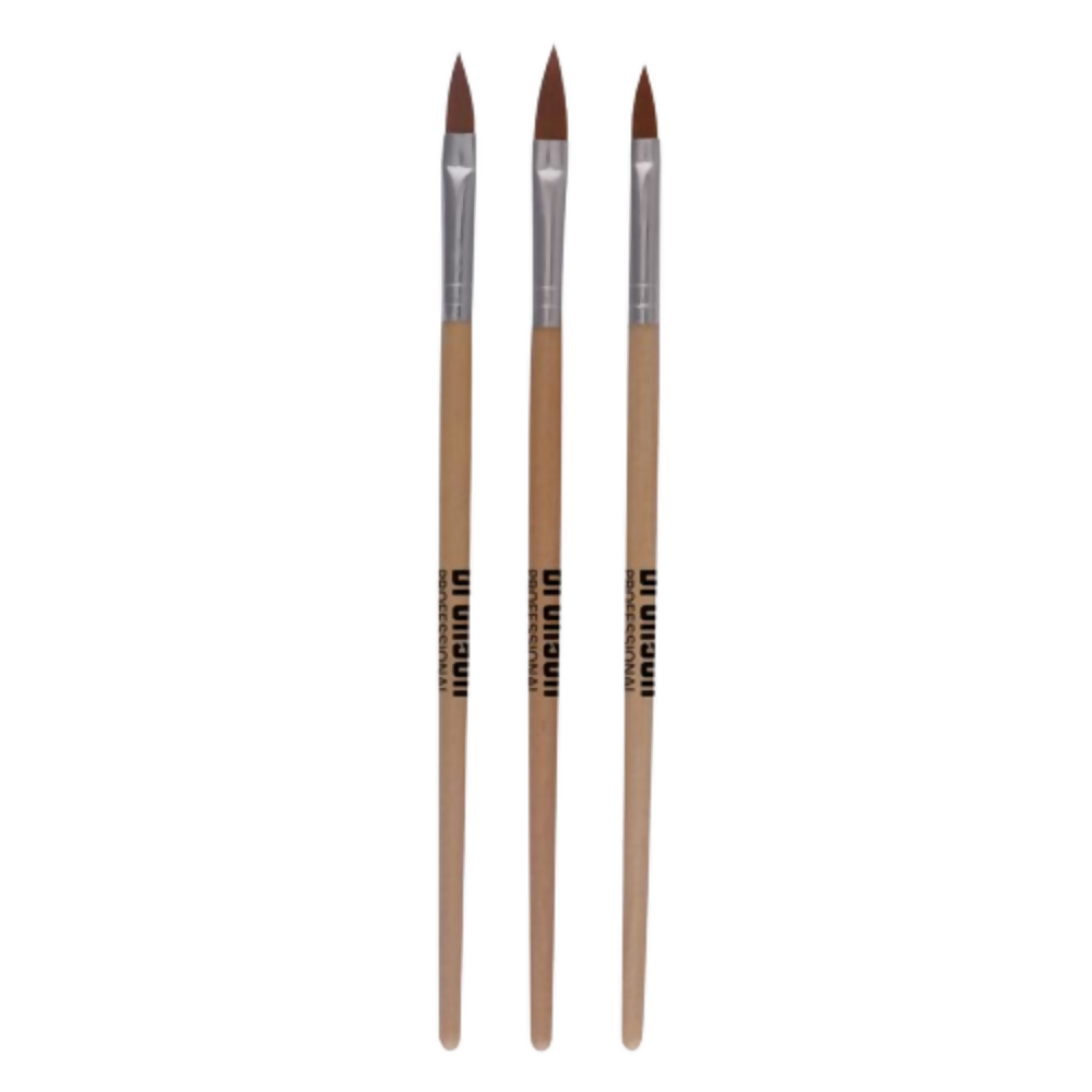 Bronson Professional Nail Art Acrylic Brush Set For Liquid And Powder No.6,8,10 - Dista