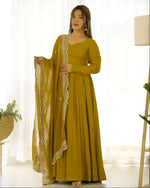 Thumbnail for Joban Fashion Mehndi Kurta Set Chanderi Sequence Embroidery Work