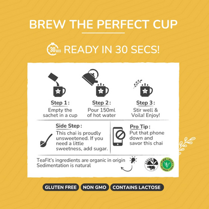 TeaFit Premium NO SUGAR Instant Saffron Tea Premix - Distacart