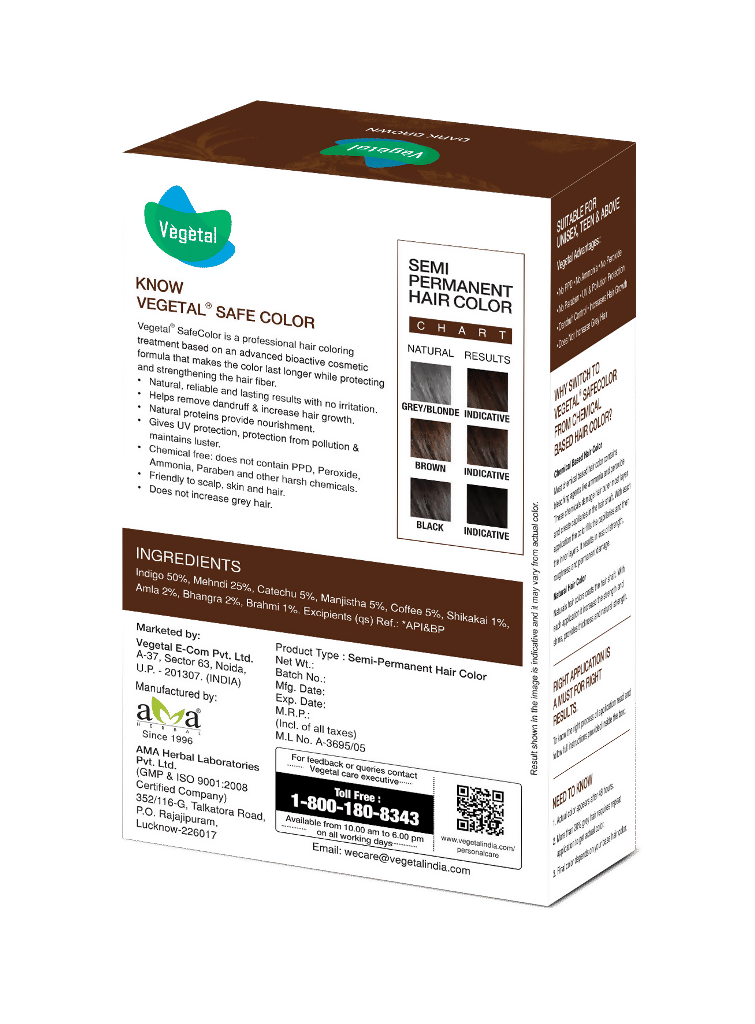 Vegetal Safe Color For Beard - Dark Brown - Distacart