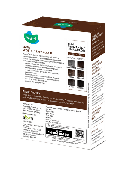 Vegetal Safe Color For Beard - Dark Brown - Distacart