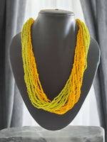 Thumbnail for Inhanns Handmade Beaded Multilayer Necklace, 20 Layers - Neon Green & Yellow - Distacart
