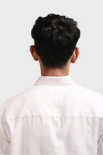 Thumbnail for Xkind Off White Self Stripes Regular Fit Shirt