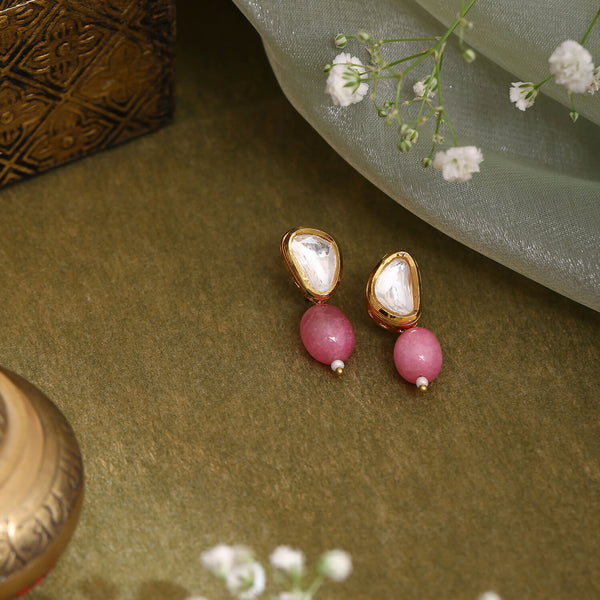 Ruby Raang Pink Kundan Studs