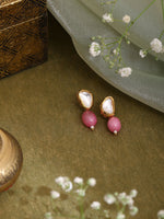 Thumbnail for Ruby Raang Pink Kundan Studs