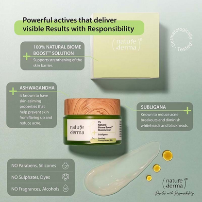 Nature Derma 1% Natural Biome-Boost Moisturizer - Distacart