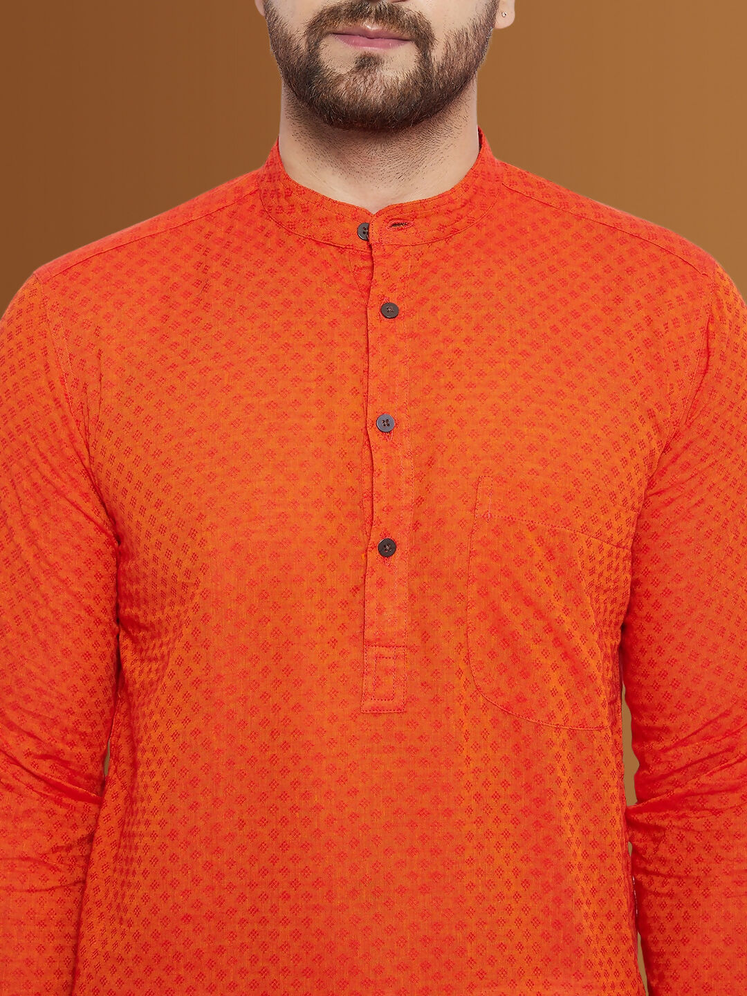 Even Apparels Men's Pure Cotton Orange Kurta - Distacart