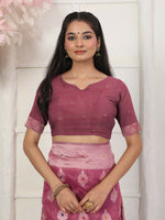 Thumbnail for Astita Linen Cotton Pink Saree
